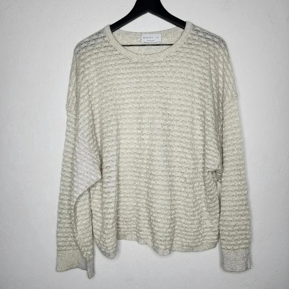 Aritzia Babaton Ivory & gold dolman sleeve oversized Sweater XXS​ - Picture 1 of 7